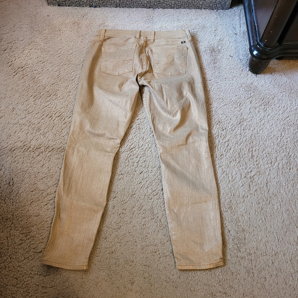 Lucky Brand Women's 8 / 29 Sofia Skinny Ankle Gold Glitter shimmer Jeans Pants - Picture 8 of 15